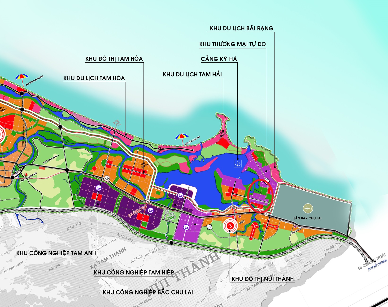 Quảng Nam: Quy hoạch Khu đô thị Tây Bắc sân bay Chu Lai với 539 ha